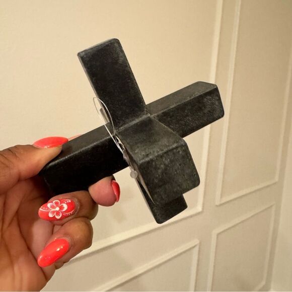 Modern Black Cross Sculpture - Picture 2 of 2